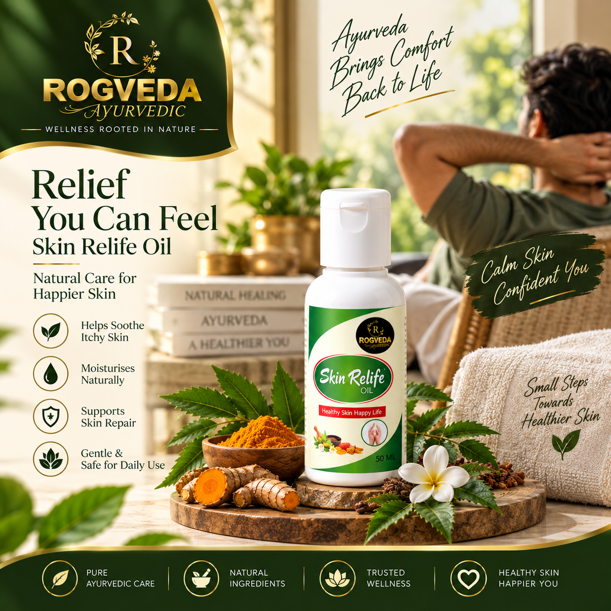 Rogveda Skin Relief Oil for Psoriasis Care - Image 3