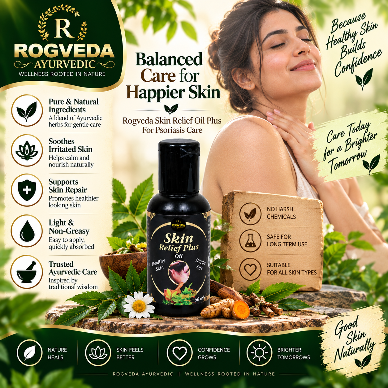 Rogveda Skin Relief Oil Plus for Psoriasis Care - Image 2