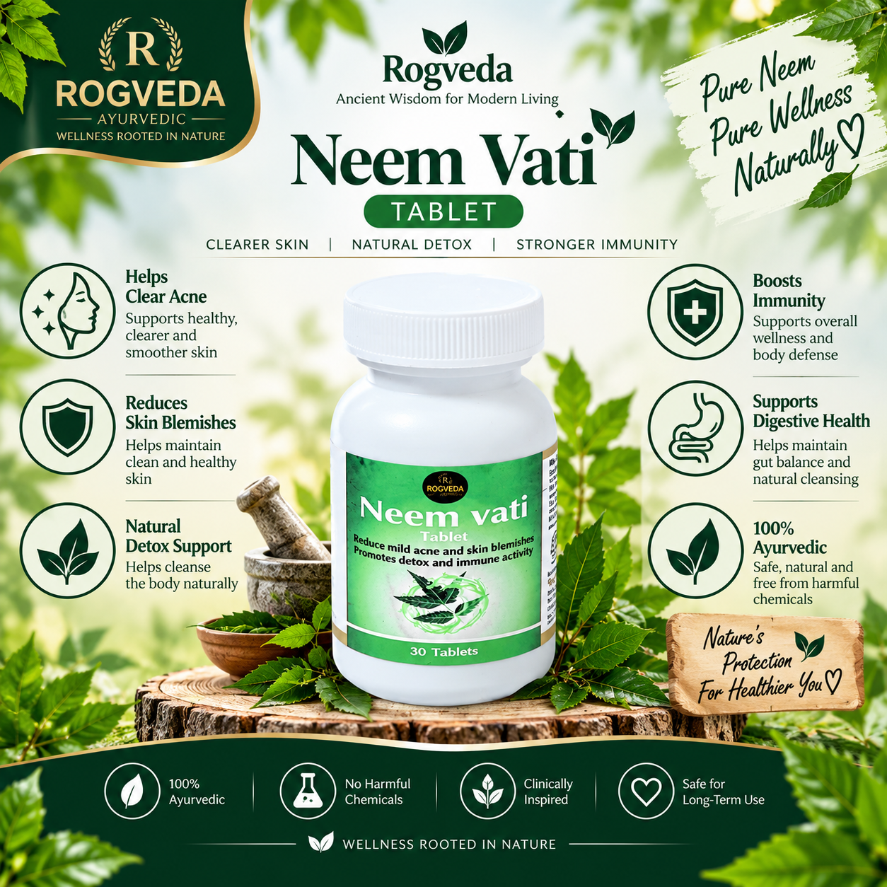 Rogveda Neem Vati - Tablets
