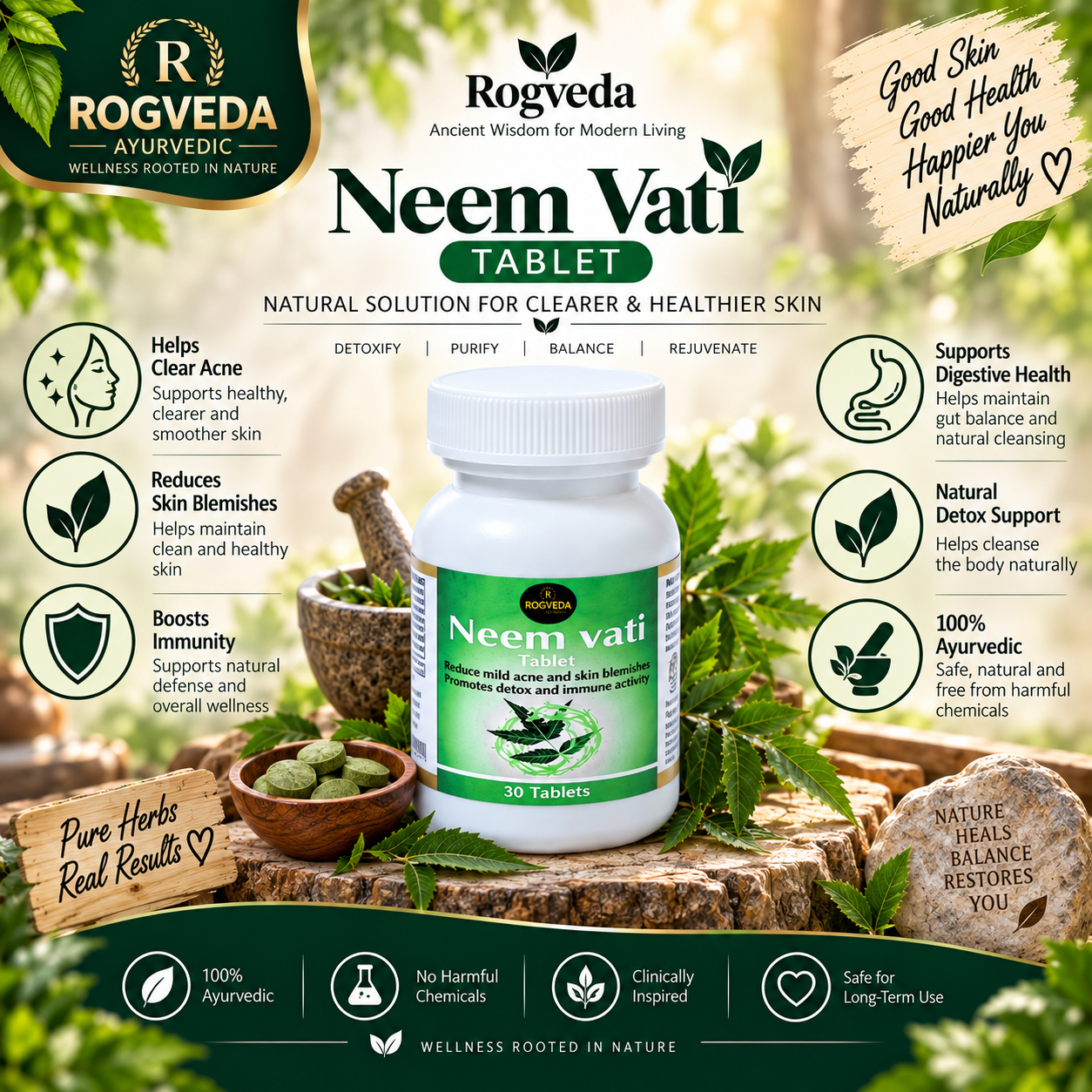 Rogveda Neem Vati - Tablets - Image 5