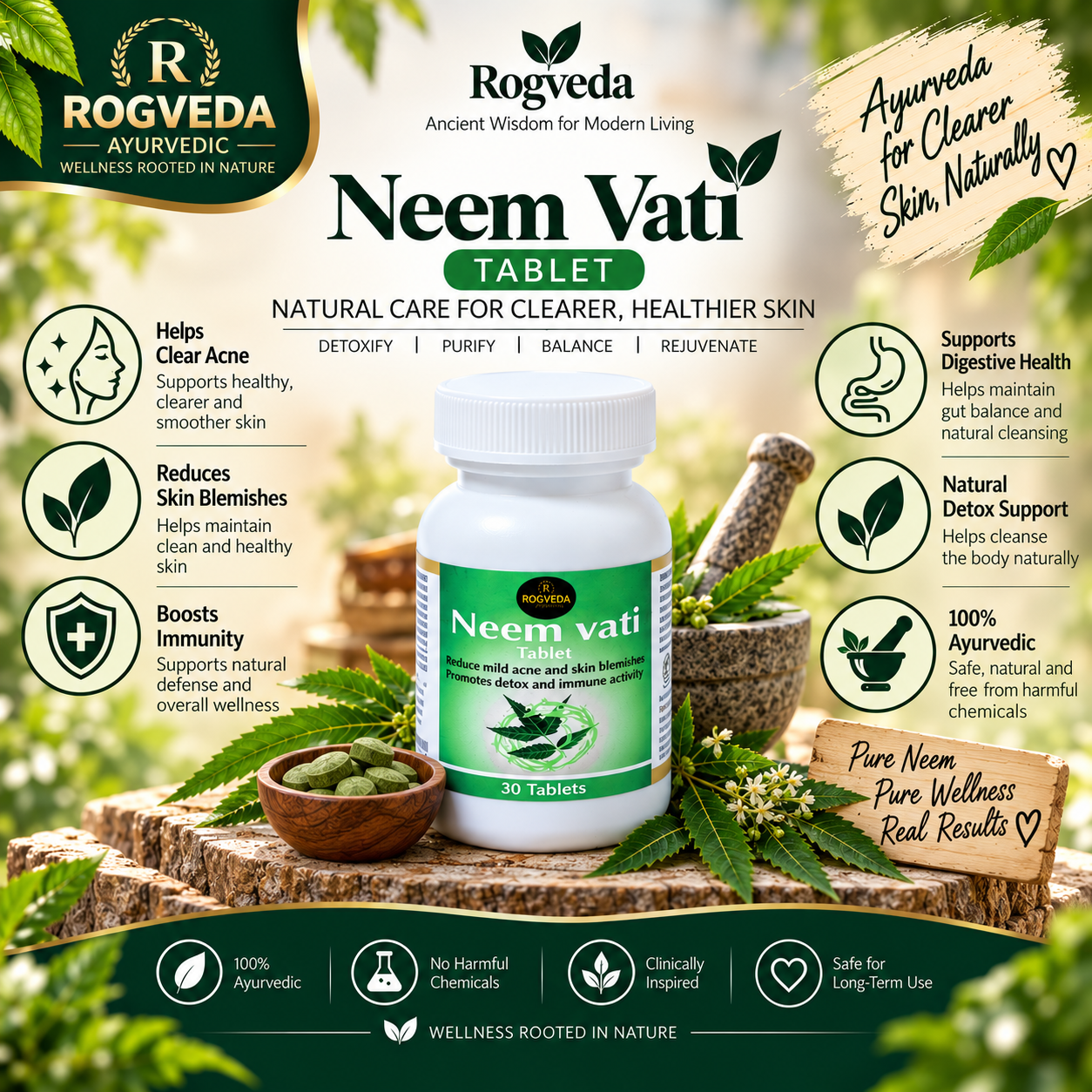 Rogveda Neem Vati - Tablets - Image 3